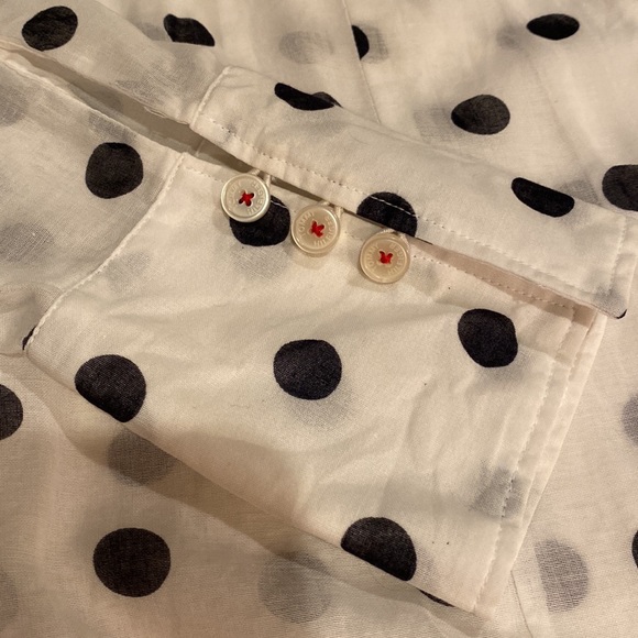 Adorable navy and white polka dot Tommy Hilfiger blouse, 4 - Picture 5 of 12